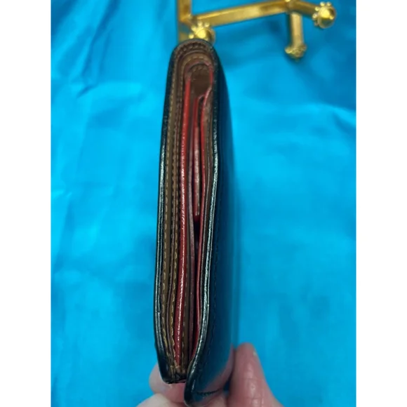 Men's Burberry Black Label Wallet Black Leather Exterior Brown and Red Interior - Picture 10 of 12